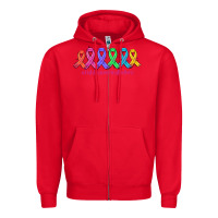Red fight cancer in all colors Zipper Hoodie - AdoDesignShop