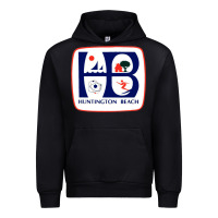 Black Coat of arms of Huntington Beach Urban Hoodie - PixelWave