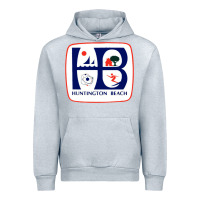 Heather Grey Coat of arms of Huntington Beach Urban Hoodie - PixelWave