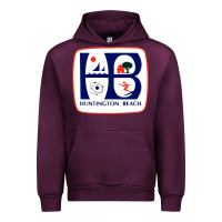 Mauve Wine Coat of arms of Huntington Beach Urban Hoodie - PixelWave