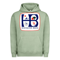 Pigment Oil Green Coat of arms of Huntington Beach Urban Hoodie - PixelWave