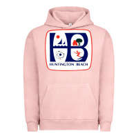 Pigment Salmon Coat of arms of Huntington Beach Urban Hoodie - PixelWave
