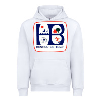 White Coat of arms of Huntington Beach Urban Hoodie - PixelWave
