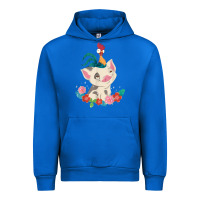 Cobalt Moana HeiHei Rooster Pua Flowers Graphic Urban Hoodie - PixelWave