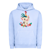 Pigment Grape Ice Moana HeiHei Rooster Pua Flowers Graphic Urban Hoodie - PixelWave