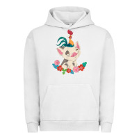 Pigment Lunar Rock Moana HeiHei Rooster Pua Flowers Graphic Urban Hoodie - PixelWave