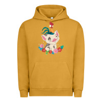 Pigment Peanut Butter Moana HeiHei Rooster Pua Flowers Graphic Urban Hoodie - PixelWave