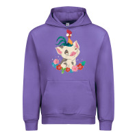 Tulip Moana HeiHei Rooster Pua Flowers Graphic Urban Hoodie - PixelWave