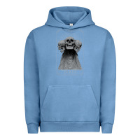 Pigment Pebble Blue hunt showdown anniversary three of skulls black t shirt Urban Hoodie - PixelWave