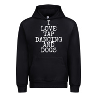 Black i love tap dancing & dogs funny dog gift t shirt men women Urban Hoodie - PixelWave