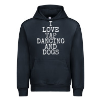 Navy i love tap dancing & dogs funny dog gift t shirt men women Urban Hoodie - PixelWave