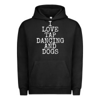 Pigment Black i love tap dancing & dogs funny dog gift t shirt men women Urban Hoodie - PixelWave