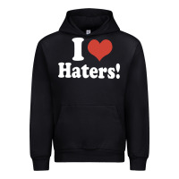 Black i love haters Urban Hoodie - PixelWave