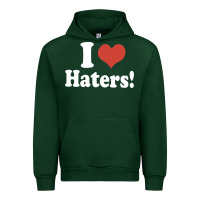 Forest Green i love haters Urban Hoodie - PixelWave