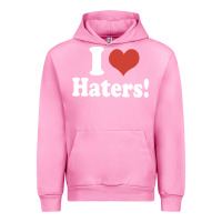 Fuchsia Pink i love haters Urban Hoodie - PixelWave