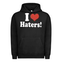 Pigment Black i love haters Urban Hoodie - PixelWave