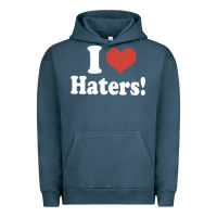 Pigment Midnight Navy i love haters Urban Hoodie - PixelWave