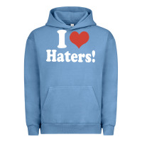 Pigment Pebble Blue i love haters Urban Hoodie - PixelWave