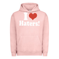 Pigment Salmon i love haters Urban Hoodie - PixelWave