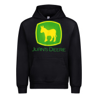 Black Juan Deere Farmer Gardener Landscaper Funny Urban Hoodie - PixelWave