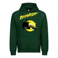 Forest Green baywatch lifeguard tower sunset   baywatch Urban Hoodie - PixelWave