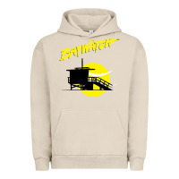 Pigment French Oak baywatch lifeguard tower sunset   baywatch Urban Hoodie - PixelWave