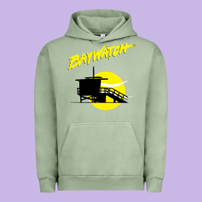Baywatch Lifeguard Tower Sunset   Baywatch Urban Hoodie Designed By Pixelwave