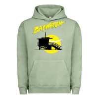 Pigment Oil Green baywatch lifeguard tower sunset   baywatch Urban Hoodie - PixelWave