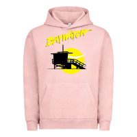 Pigment Salmon baywatch lifeguard tower sunset   baywatch Urban Hoodie - PixelWave