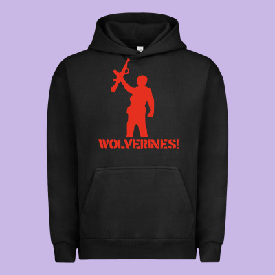 Red Dawn Wolverines Urban Hoodie Designed By Pixelwave