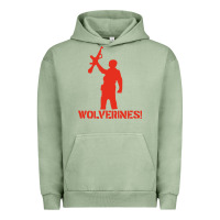 Pigment Oil Green red dawn wolverines Urban Hoodie - PixelWave