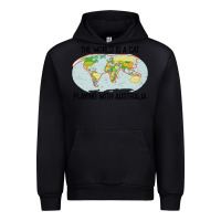 Black the world is a cat playing with australia 2020 shirt Urban Hoodie - PixelWave