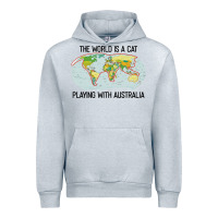 Heather Grey the world is a cat playing with australia 2020 shirt Urban Hoodie - PixelWave