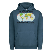 Pigment Midnight Navy the world is a cat playing with australia 2020 shirt Urban Hoodie - PixelWave