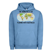 Pigment Pebble Blue the world is a cat playing with australia 2020 shirt Urban Hoodie - PixelWave