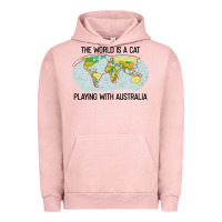 Pigment Salmon the world is a cat playing with australia 2020 shirt Urban Hoodie - PixelWave
