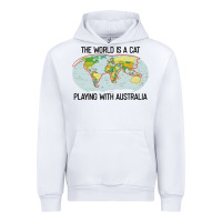 White the world is a cat playing with australia 2020 shirt Urban Hoodie - PixelWave