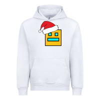 White Geometry Dash Urban Hoodie - PixelWave