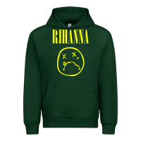 Forest Green Grunge Rihanna Urban Hoodie - PixelWave