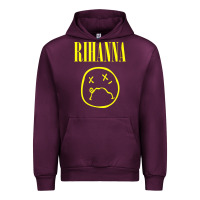 Mauve Wine Grunge Rihanna Urban Hoodie - PixelWave