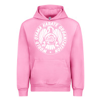 Fuchsia Pink World Oyama Karate Organization ( white ) Urban Hoodie - PixelWave