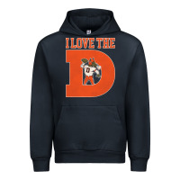 Navy i love the d broncos football quote Urban Hoodie - PixelWave