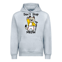 Heather Grey Don´t Stop Meow Urban Hoodie - PixelWave