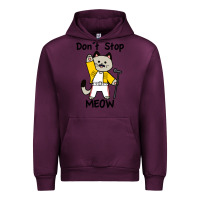 Mauve Wine Don´t Stop Meow Urban Hoodie - PixelWave