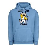Pigment Pebble Blue Don´t Stop Meow Urban Hoodie - PixelWave