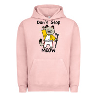 Pigment Salmon Don´t Stop Meow Urban Hoodie - PixelWave