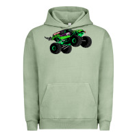 Pigment Oil Green monster truck grave digger Urban Hoodie - PixelWave
