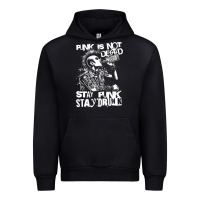 Black Stay Punk Stay Drunk Urban Hoodie - PixelWave