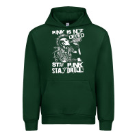 Forest Green Stay Punk Stay Drunk Urban Hoodie - PixelWave