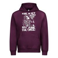 Mauve Wine Stay Punk Stay Drunk Urban Hoodie - PixelWave